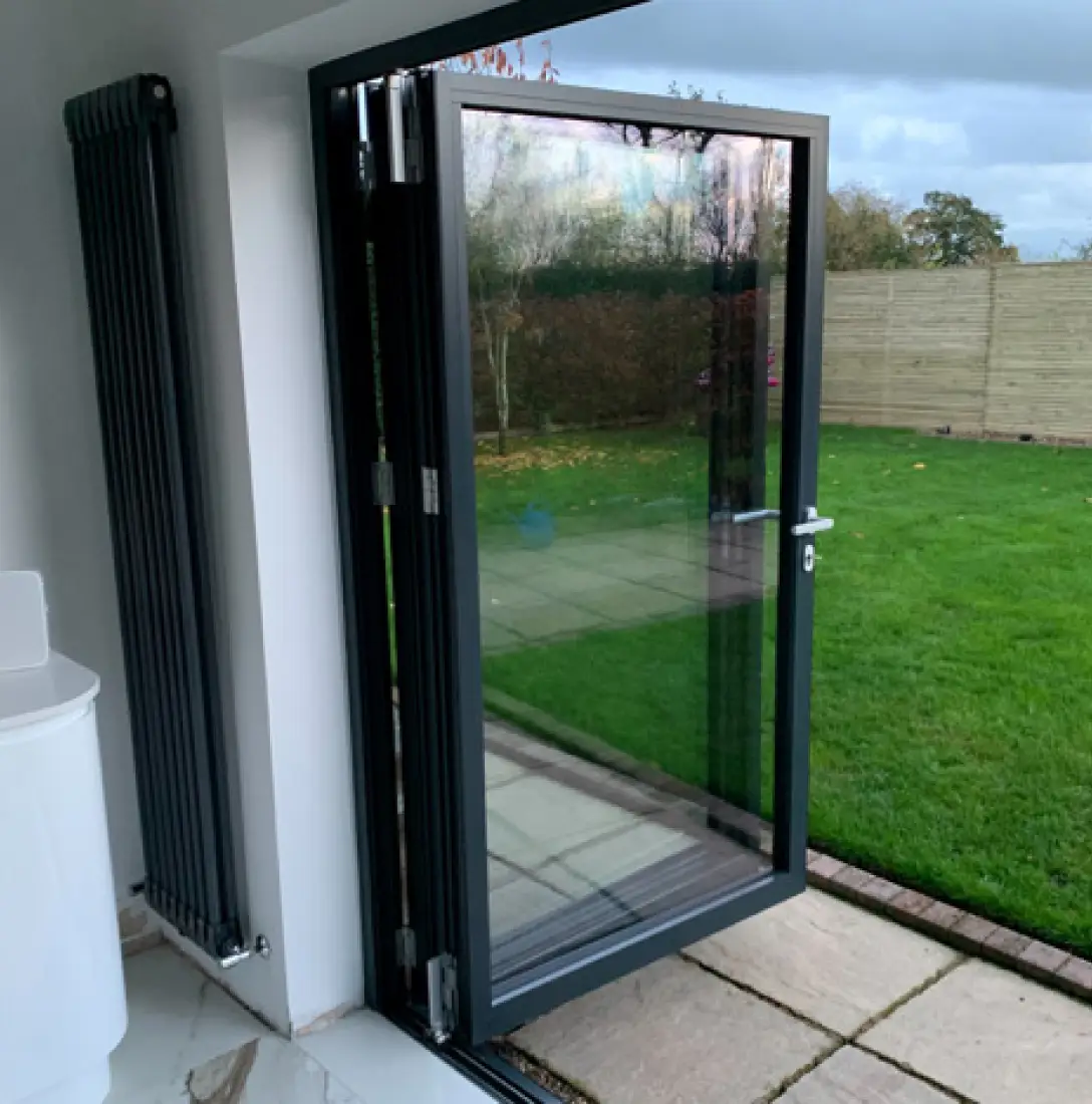 Black bifold doors